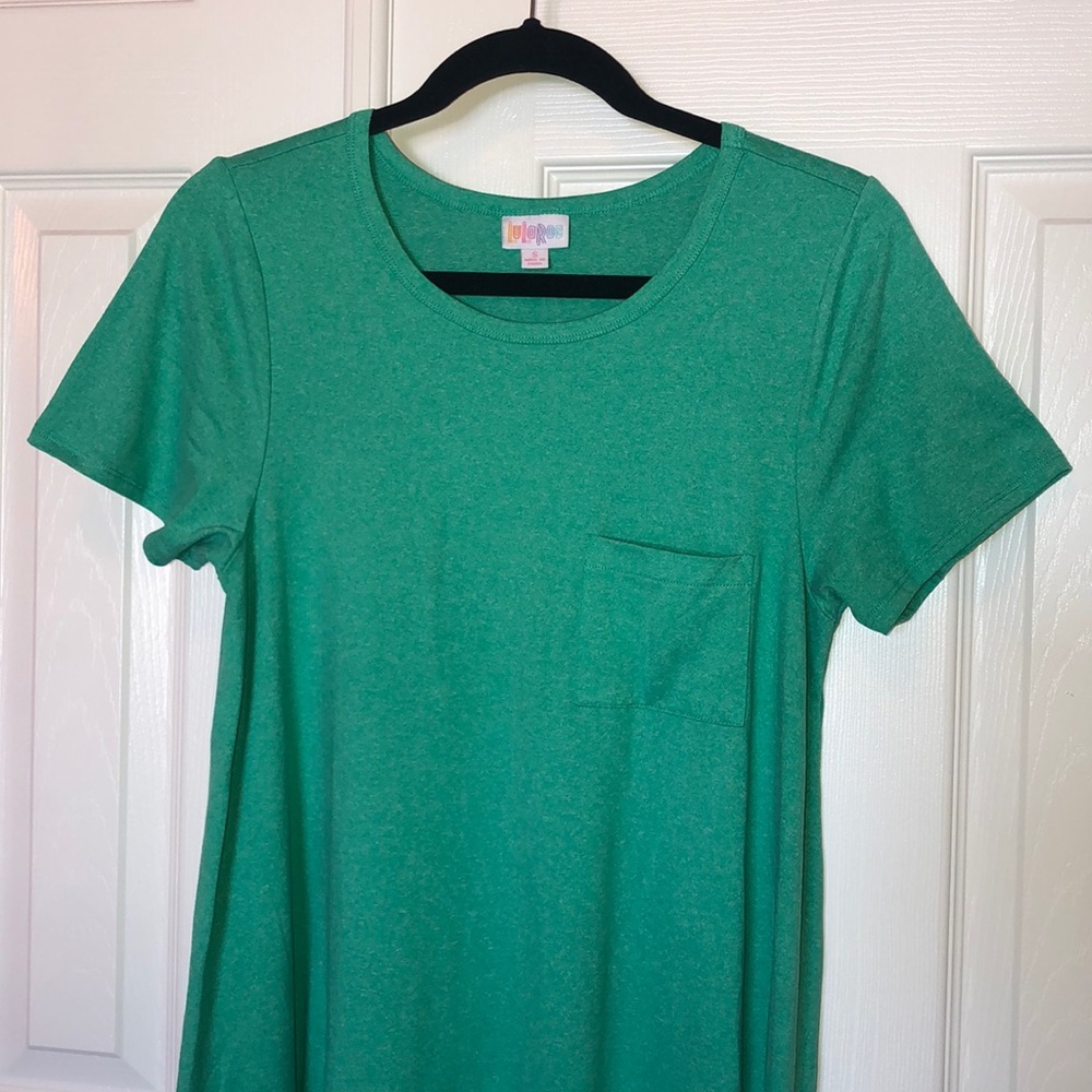 LuLaRoe Carly Dress solid heathered green